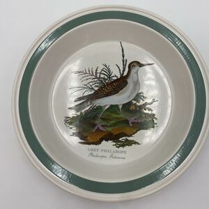 Portmeirion Birds of Britain Grey Phalarope Pie Plate Baking Dish Green Band 10"
